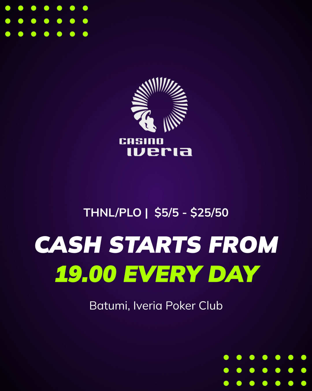Cash games in Batumi | Iveria Poker Club