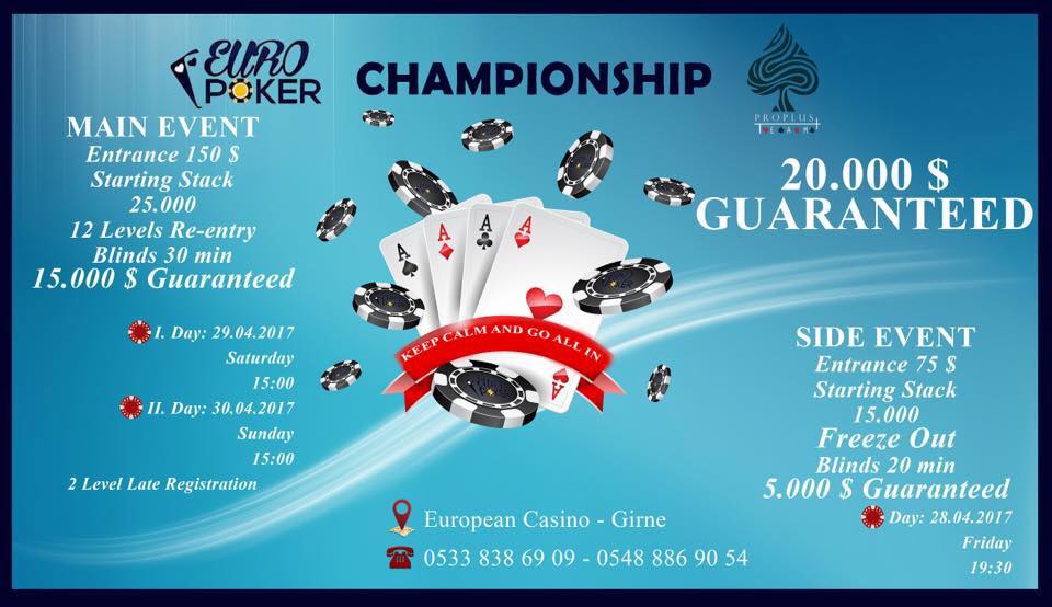 29 - 30 April - Euro Poker Championship - Euro Casino Betting