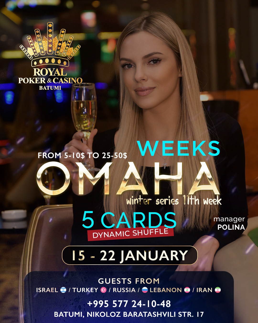 5-Card Omaha Weeks | Batumi, 15 - 22 JAN 2024