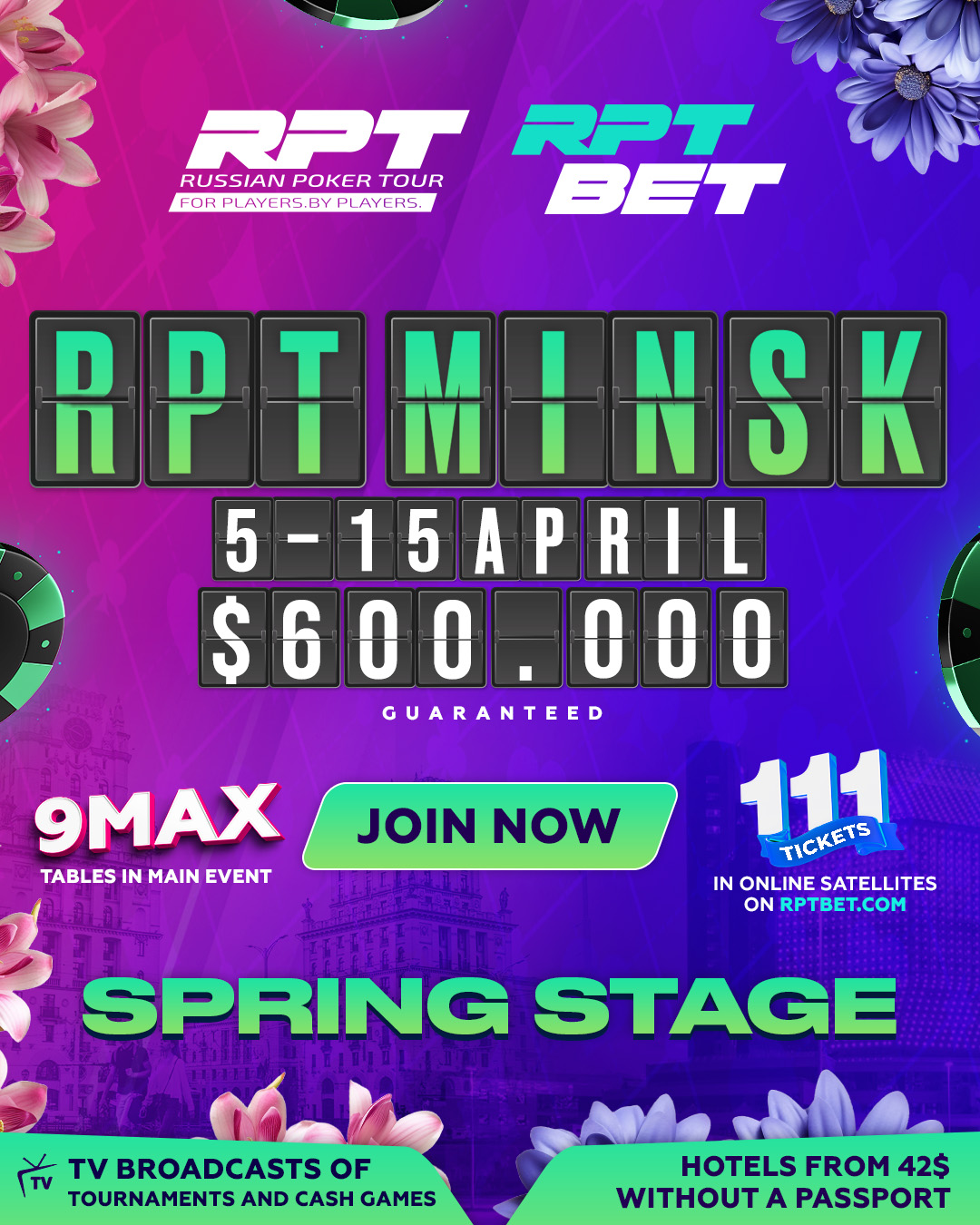 Russian Poker Tour | Minsk, 05 - 15 APRIL 2024 | $600.000 GTD